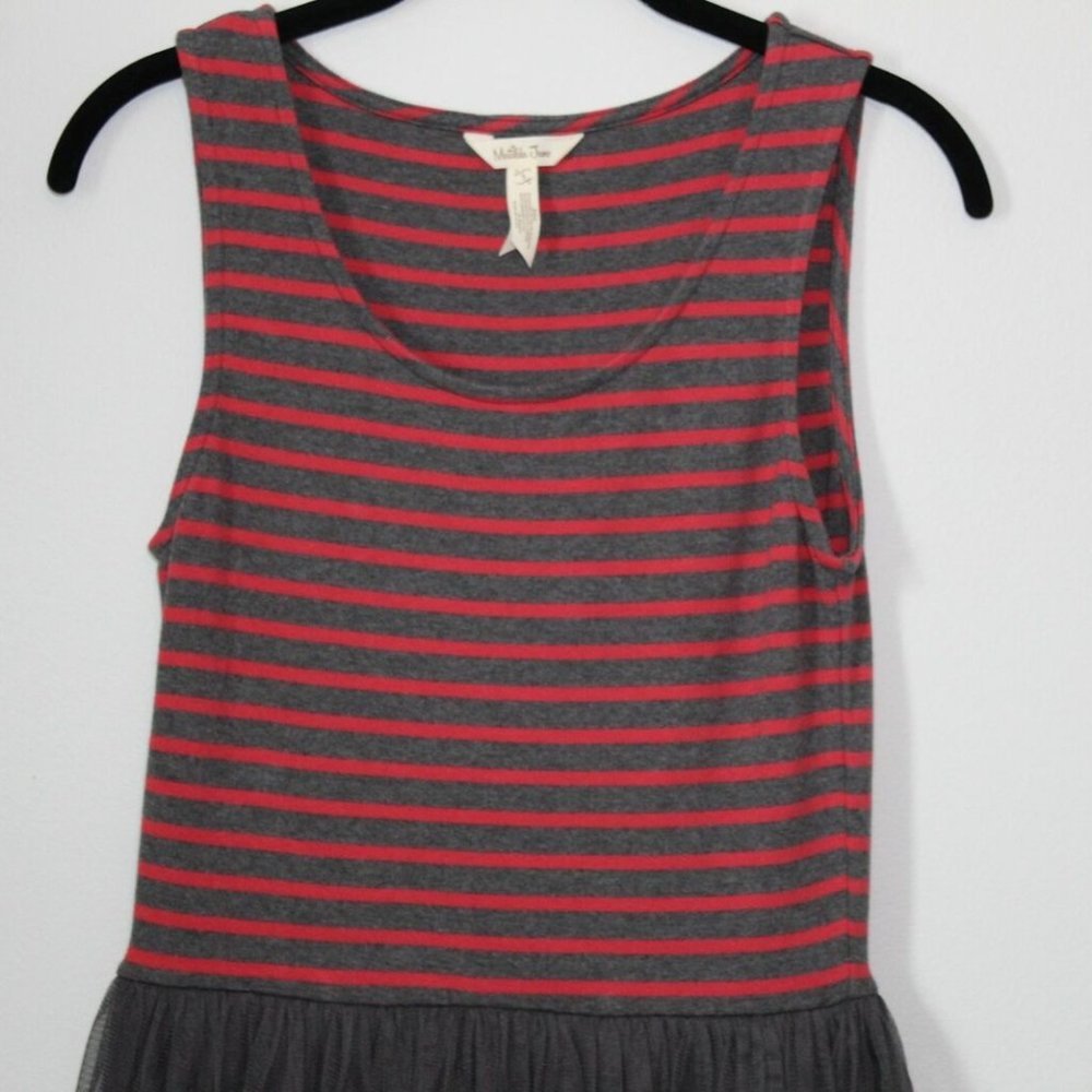 ✨2/$20 Matilda Jane T'WAS THE NIGHT Stripes Tulle Overlay Dress Small H12308 - Picture 5 of 11